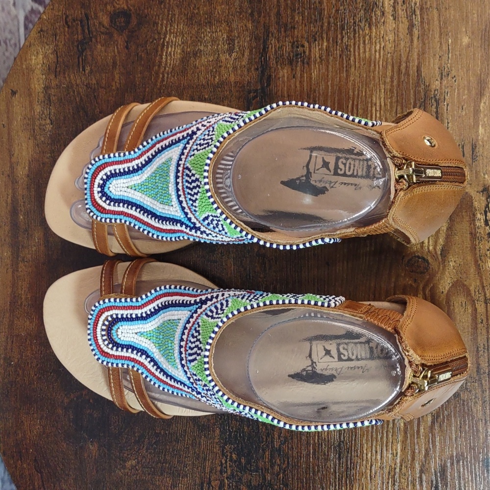 Pikolinos MASSAI Beaded Leather Sandals - Picture 6 of 12
